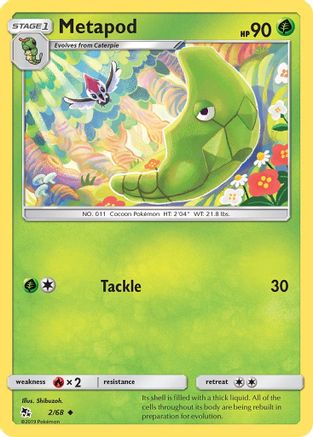 Metapod 002/68 - Reverse Holofoil Hidden Fates - Uncommon