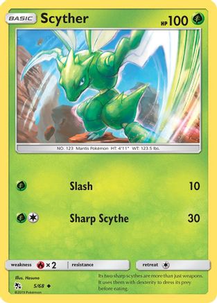 Scyther 005/68 - Reverse Holofoil Hidden Fates - Uncommon