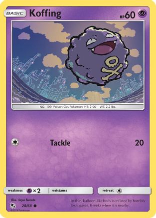 Koffing 028/68 - Reverse Holofoil Hidden Fates - Common