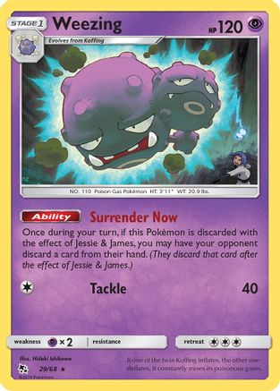 Weezing 029/68 - Reverse Holofoil Hidden Fates - Rare