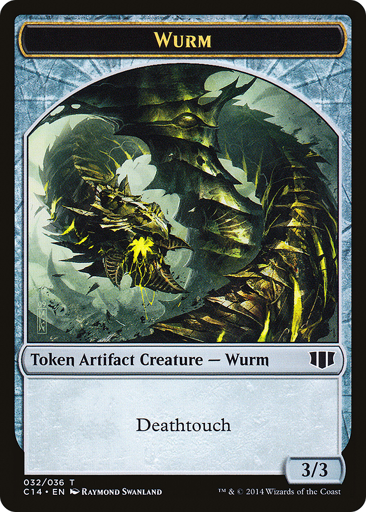 Wurm (Deathtouch) // Goat Double-sided Token (C14-032) - Commander 2014 Tokens