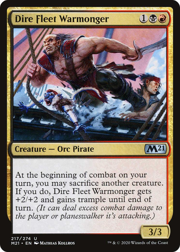 Dire Fleet Warmonger (M21-217) - Core Set 2021 Foil