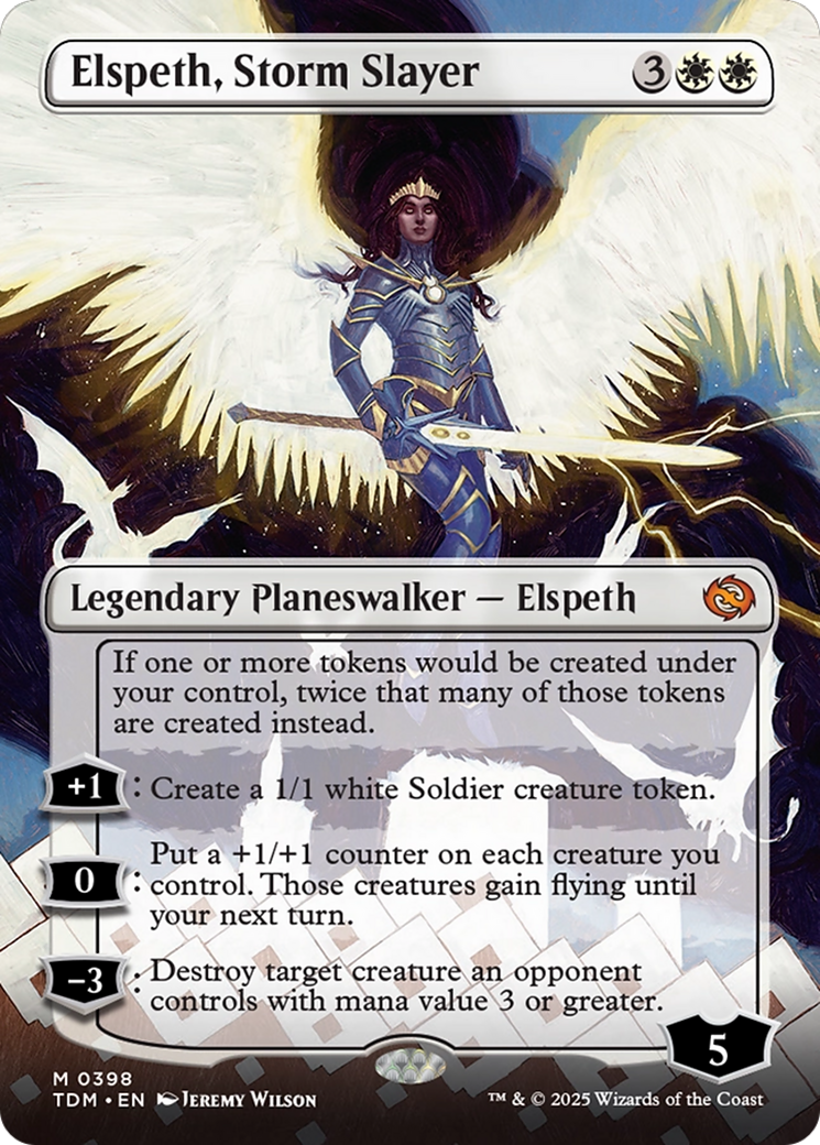 Elspeth, Storm Slayer (TDM-398) - Tarkir: Dragonstorm (Borderless) Foil