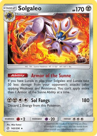 Solgaleo 142/236 - Holofoil SM Cosmic Eclipse - Holo Rare