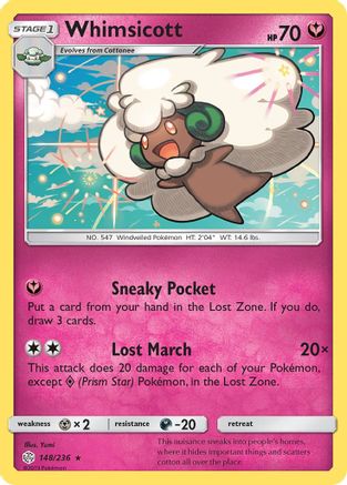 Whimsicott 148/236 - Reverse Holofoil SM Cosmic Eclipse - Rare