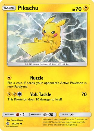 Pikachu 066/236 - Reverse Holofoil SM Cosmic Eclipse - Common