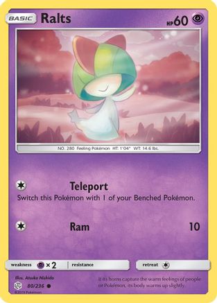 Ralts 080/236 - Reverse Holofoil SM Cosmic Eclipse - Common
