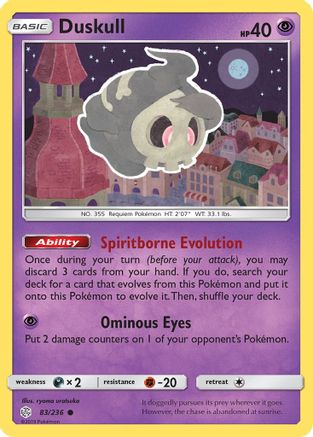 Duskull 083/236 - Reverse Holofoil SM Cosmic Eclipse - Common