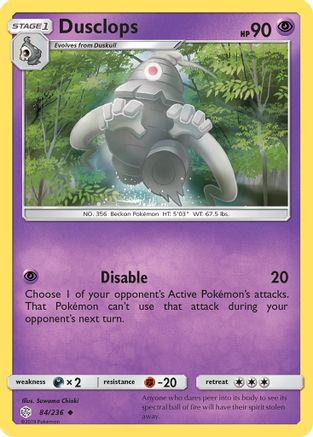 Dusclops 084/236 - Reverse Holofoil SM Cosmic Eclipse - Uncommon