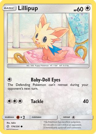 Lillipup 174/236 - Reverse Holofoil SM Cosmic Eclipse - Common