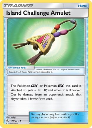Island Challenge Amulet 194/236 - Reverse Holofoil SM Cosmic Eclipse - Uncommon