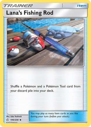 Lana's Fishing Rod 195/236 - Reverse Holofoil SM Cosmic Eclipse - Uncommon