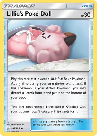 Lillie's Poke Doll 197/236 - Reverse Holofoil SM Cosmic Eclipse - Uncommon