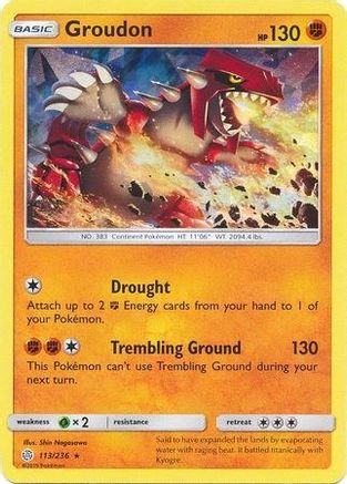 Groudon 113/236 - Holofoil Deck Exclusives - Holo Rare