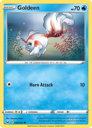 Goldeen (045) 045/202 - Reverse Holofoil SWSH01 Sword & Shield Base Set - Common