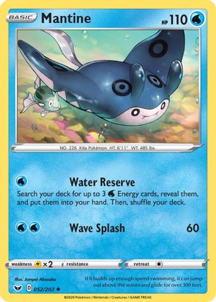 Mantine 052/202 SWSH01 Sword & Shield Base Set - Uncommon
