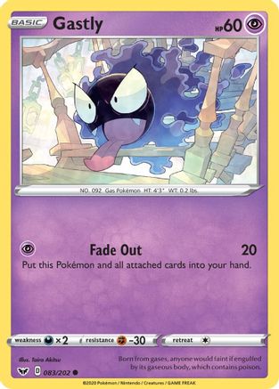Gastly 083/202 SWSH01 Sword & Shield Base Set - Common