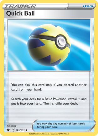 Quick Ball 179/202 SWSH01 Sword & Shield Base Set - Uncommon