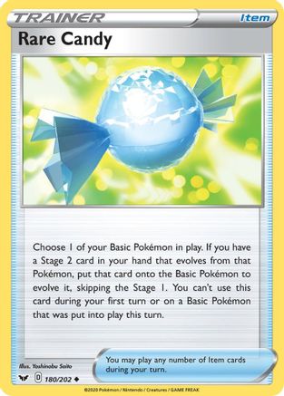 Rare Candy 180/202 - Reverse Holofoil SWSH01 Sword & Shield Base Set - Uncommon