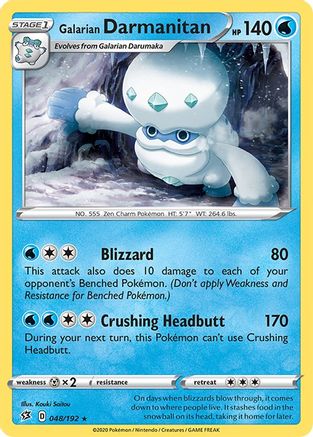 Galarian Darmanitan 048/192 SWSH02 Rebel Clash - Rare
