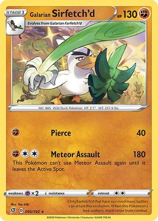 Galarian Sirfetch'd 095/192 - Reverse Holofoil SWSH02 Rebel Clash - Holo Rare
