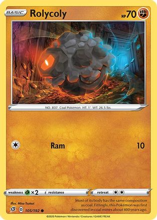 Rolycoly 105/192 SWSH02 Rebel Clash - Common