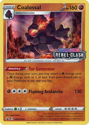Coalossal SWSH024 - Holofoil SWSH Sword & Shield Promo Cards - Promo