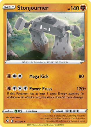 Stonjourner 111/192 - Holofoil SWSH02 Rebel Clash - Holo Rare