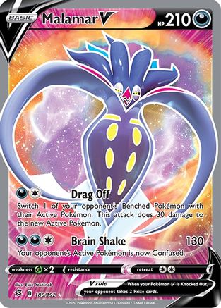 Malamar V (Full Art) 186 - Holofoil SWSH02 Rebel Clash - Ultra Rare