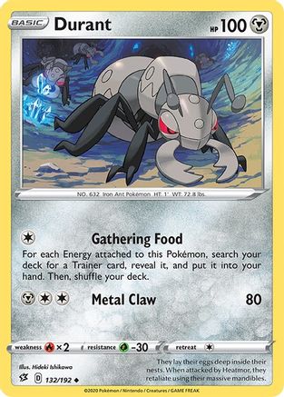 Durant 132/192 - Reverse Holofoil SWSH02 Rebel Clash - Uncommon