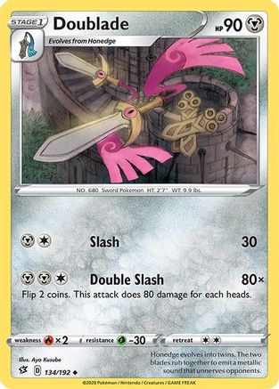 Doublade 134/192 - Reverse Holofoil SWSH02 Rebel Clash - Uncommon