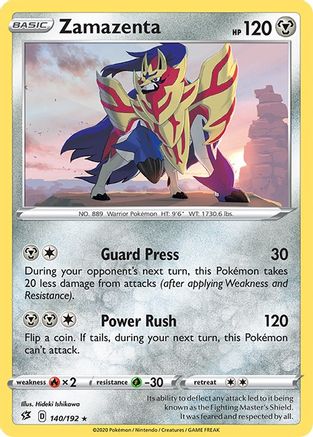 Zamazenta 140/192 - Reverse Holofoil SWSH02 Rebel Clash - Rare