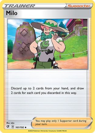 Milo 161/192 - Reverse Holofoil SWSH02 Rebel Clash - Uncommon