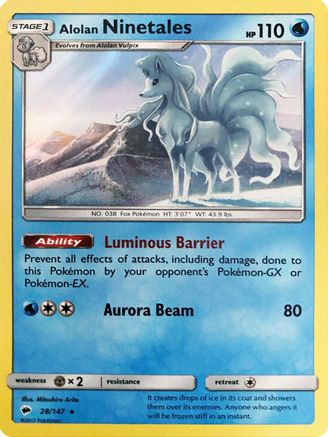 Alolan Ninetales 028/147 - Holofoil Miscellaneous Cards & Products - Holo Rare