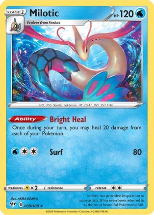 Milotic 039/189 - Reverse Holofoil SWSH03 Darkness Ablaze - Holo Rare