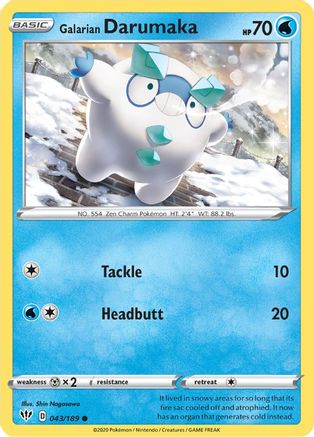 Galarian Darumaka 043/189 SWSH03 Darkness Ablaze - Common