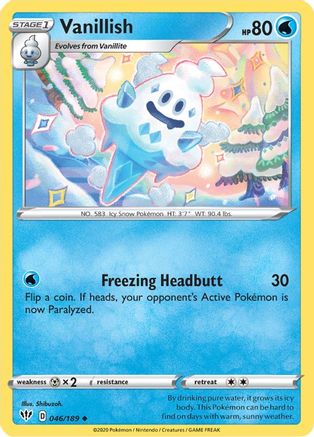 Vanillish 046/189 - Reverse Holofoil SWSH03 Darkness Ablaze - Uncommon