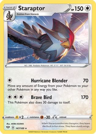 Staraptor 147/189 SWSH03 Darkness Ablaze - Rare