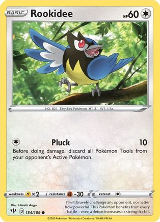 Rookidee 154/189 - Reverse Holofoil SWSH03 Darkness Ablaze - Common
