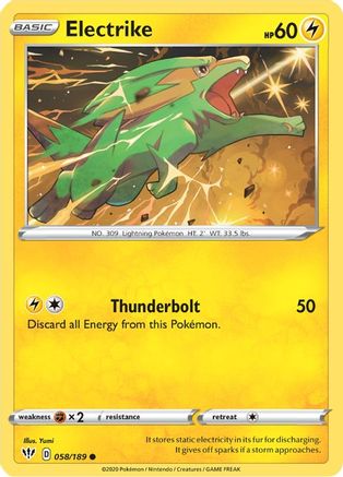 Electrike 058/189 - Reverse Holofoil SWSH03 Darkness Ablaze - Common