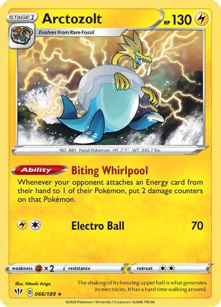 Arctozolt 066/189 - Reverse Holofoil SWSH03 Darkness Ablaze - Holo Rare