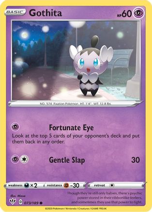 Gothita 073/189 - Reverse Holofoil SWSH03 Darkness Ablaze - Common