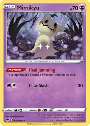 Mimikyu 081/189 - Reverse Holofoil SWSH03 Darkness Ablaze - Rare