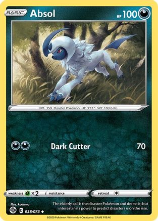 Absol 038/73 - Reverse Holofoil Champions Path - Uncommon
