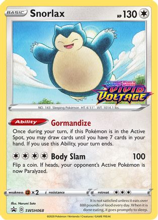 Snorlax SWSH068 - Holofoil SWSH Sword & Shield Promo Cards - Promo
