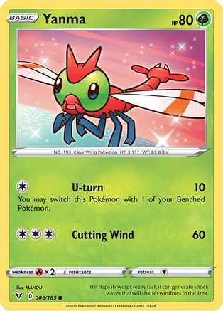 Yanma 006/185 - Reverse Holofoil SWSH04 Vivid Voltage - Common