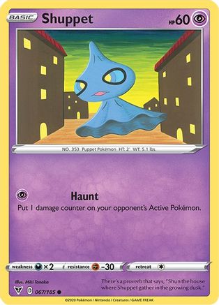 Shuppet 067/185 - Reverse Holofoil SWSH04 Vivid Voltage - Common