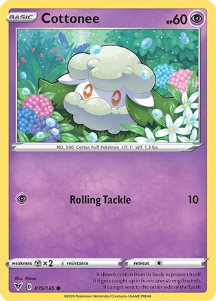 Cottonee 075/185 - Reverse Holofoil SWSH04 Vivid Voltage - Common