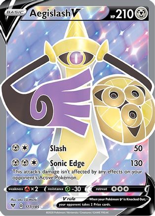 Aegislash V (Full Art) 177/185 - Holofoil SWSH04 Vivid Voltage - Ultra Rare