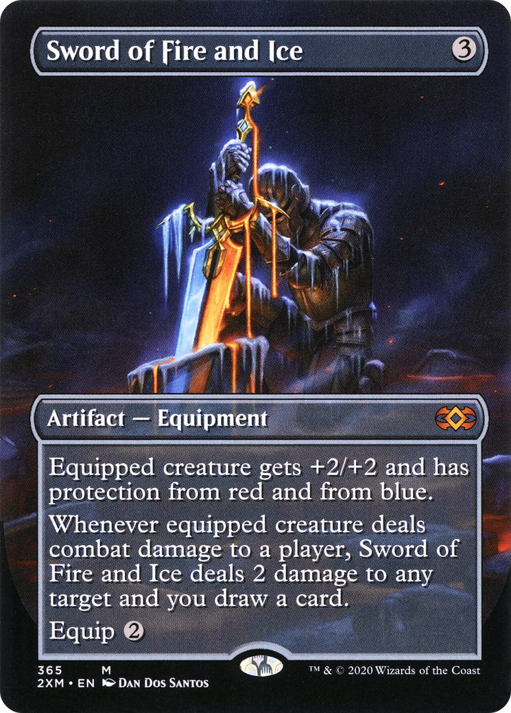 Sword of Fire and Ice (Borderless) (2XM-365) - Double Masters (Borderless) Foil